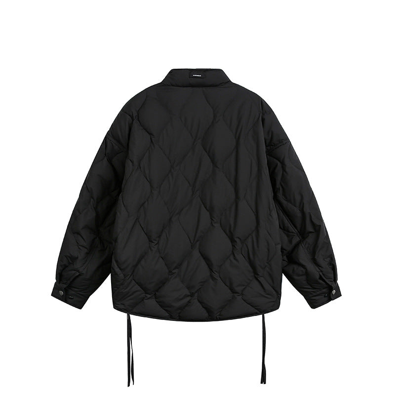 Herren Kurze gesteppte Oversize-Isolationsjacke mit Rautensteppung Drune