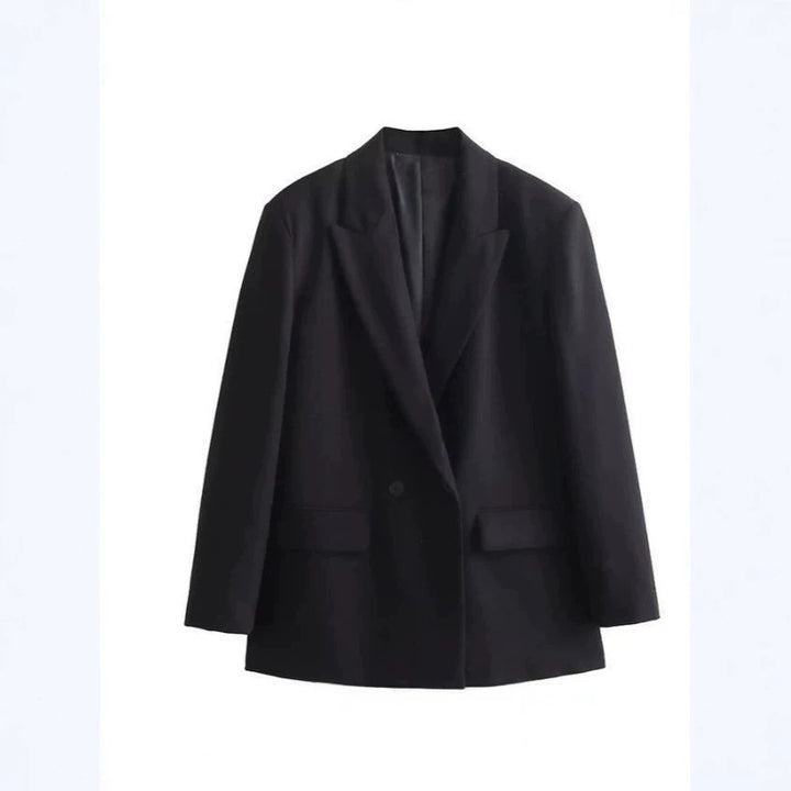Damen Doppelreihiger Boxy-Blazer mit kastiger Silhouette und Reverskragen Drune