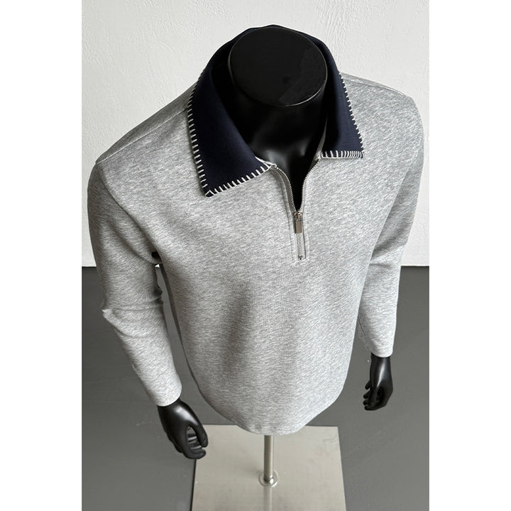 Herren Modischer Stehkragen-Pullover mit Reißverschluss Drune