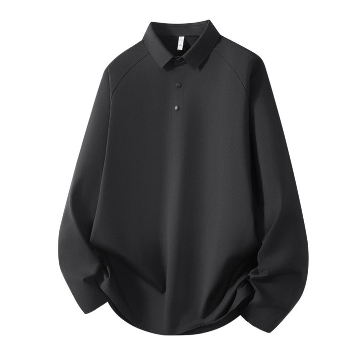 Herren Langarm-Poloshirt aus technischem Stretch mit Hemdkragen & Halbknopf-Leiste Drune