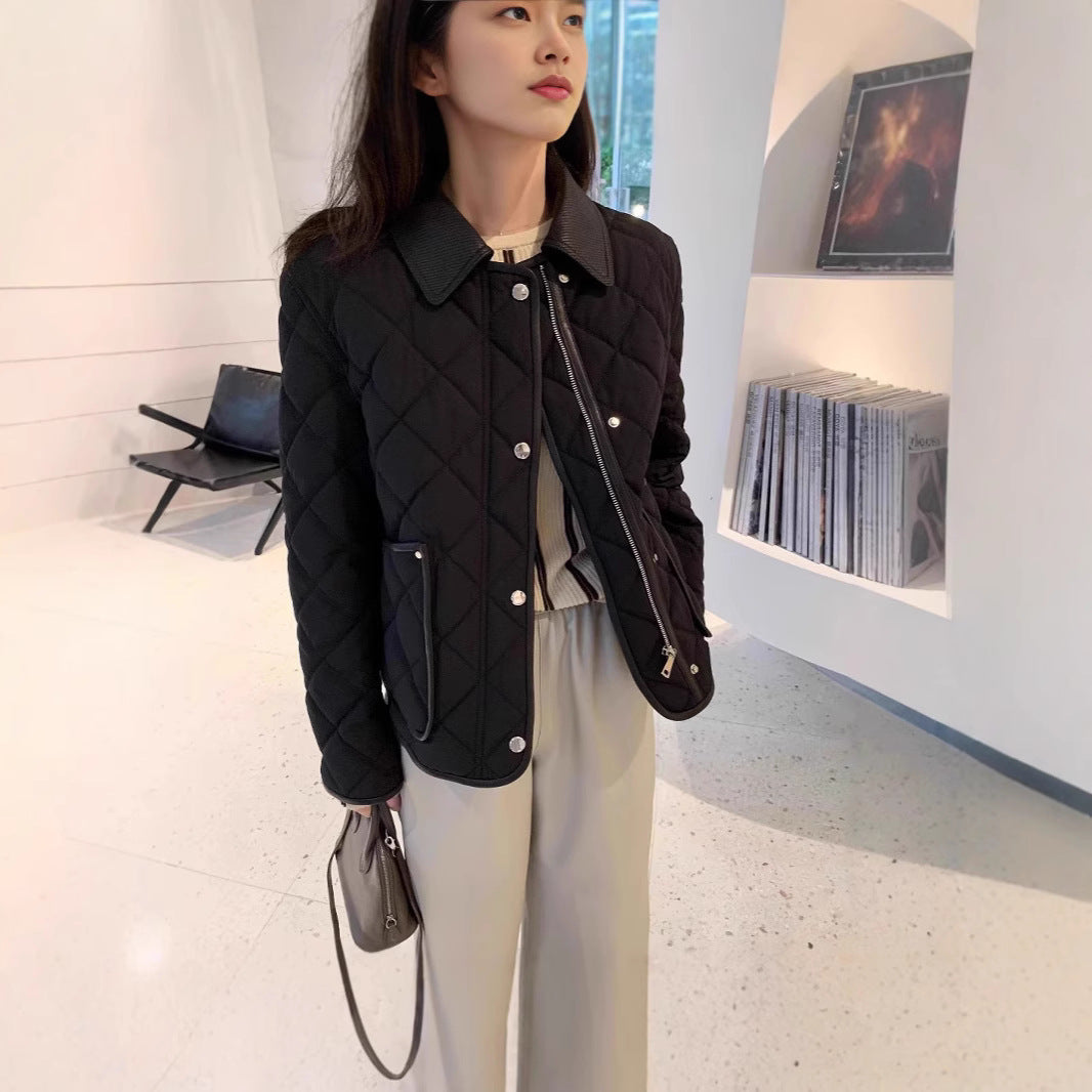 Damen Stylische gesteppte Jacke mit hohem Kragen Drune