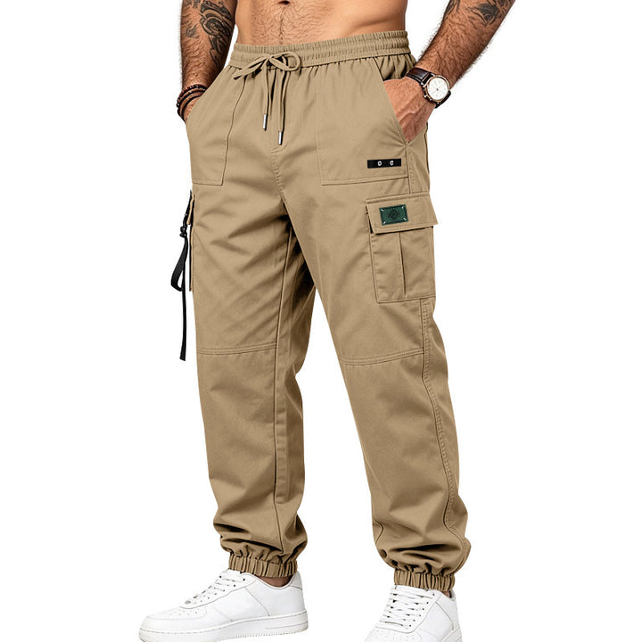 Herren Multifunktionale Cargo-Jogginghose mit Elastikbund, Gurt- und Taschen-Details Drune
