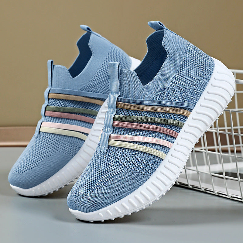 Damen Leichte und atmungsaktive Slip-On Sneakers mit elastischem Einsatz Drune