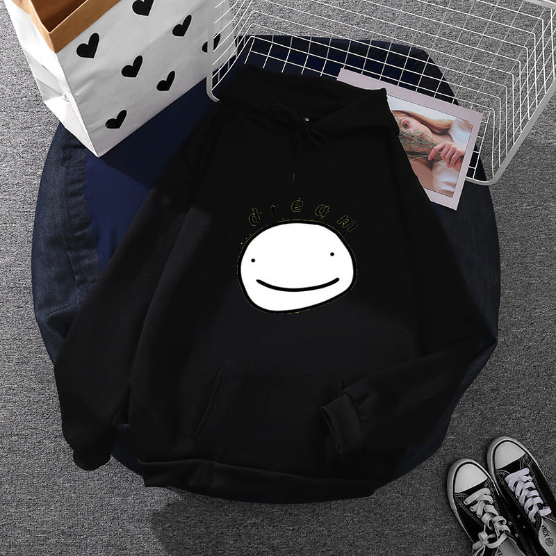 Unisex nan oversized Kapuzenpullover mit minimalistischem Frontprint und Kängurutasche Drune