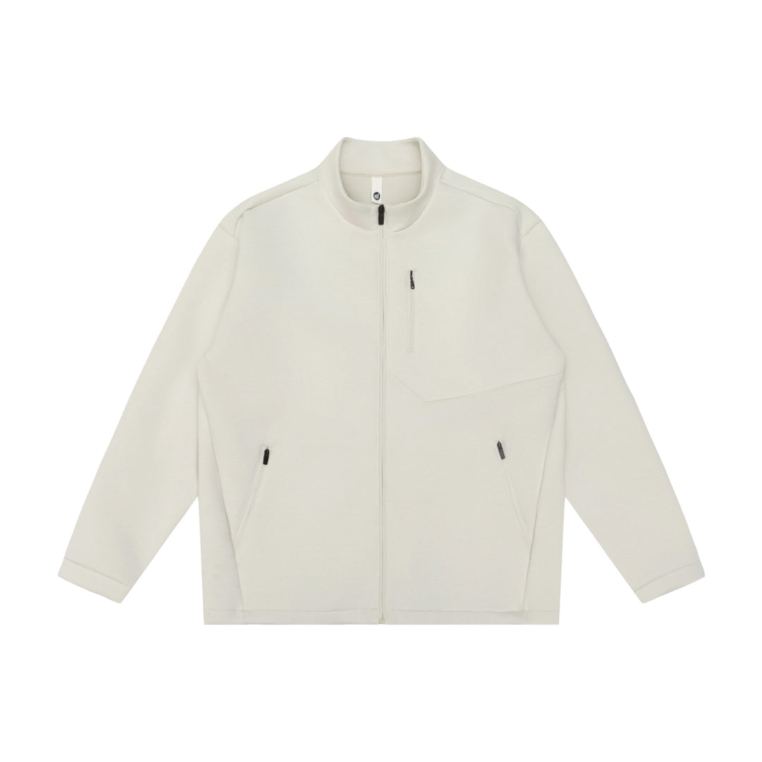 Unisex Minimalistische Kurzjacke mit Stehkragen und funktionalen Reißverschlusstaschen Drune