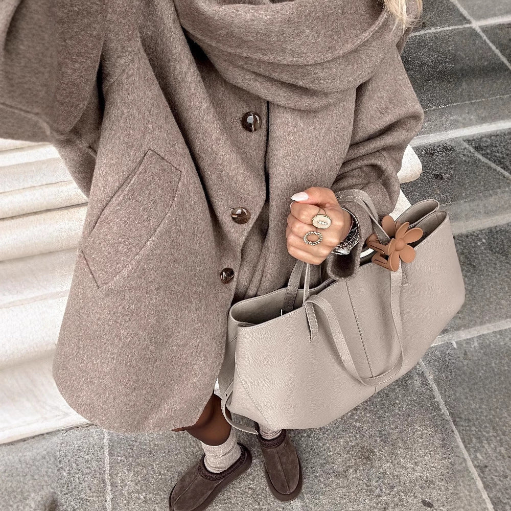 Damen Übergroßer Wool-Blend Mantel mit Schalkragen Drune