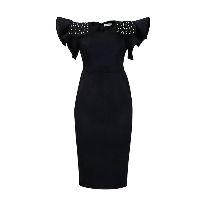 Damen Abendkleid mit strukturierten Rüschendetails Drune