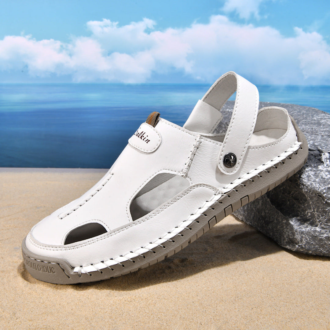 Herren luftige Leder-Sandalen mit verstellbarem Riemen Drune