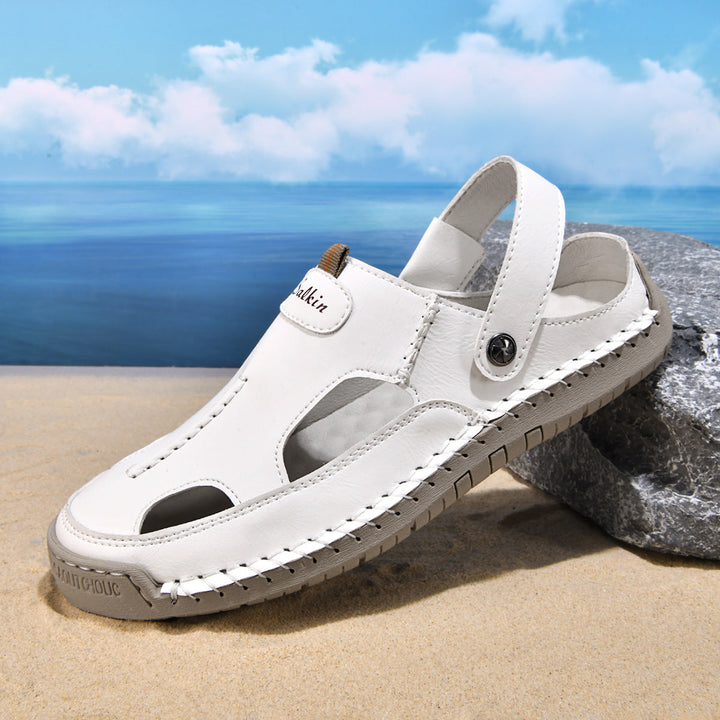 Herren luftige Leder-Sandalen mit verstellbarem Riemen Drune