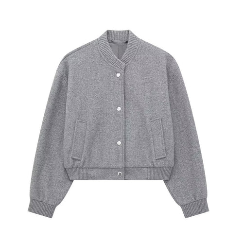 Damen modische Sweatjacke im sportlichen Stil mit Knopfleiste Drune