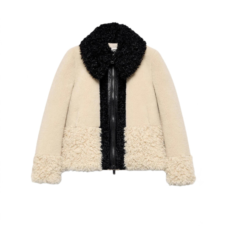 Damen Teddy-Fleece-Blousonjacke mit kontrastierendem Kunstfellkragen Drune