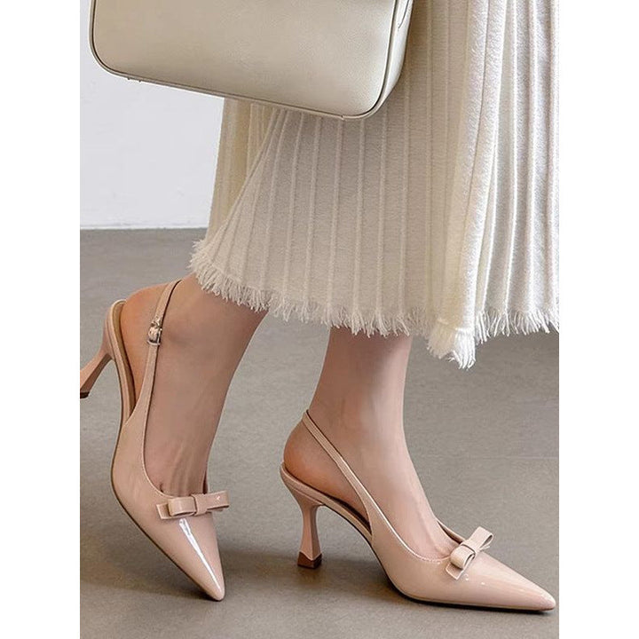 Damen spitze Slingback-Pumps mit eleganter Schleifenverzierung Drune