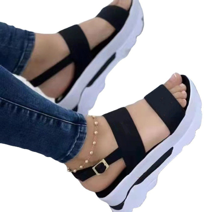 Damen Wedge-Sandalen mit komfortablem Fußbett und verstellbarem Riemendesign Drune