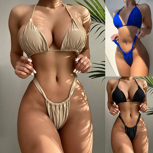 Damen Triangel-Bikini-Set mit rüschendem Design Drune