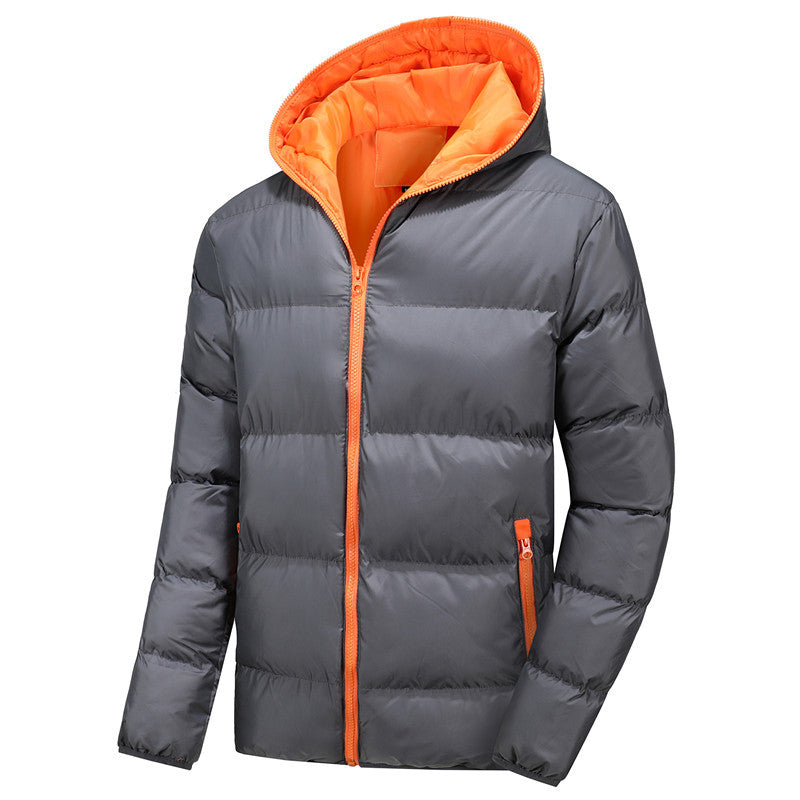 Herren Stepp-Winterjacke mit Kapuze, ultraleichter Thermoisolierung und kontrastierenden Reißverschlüssen Drune
