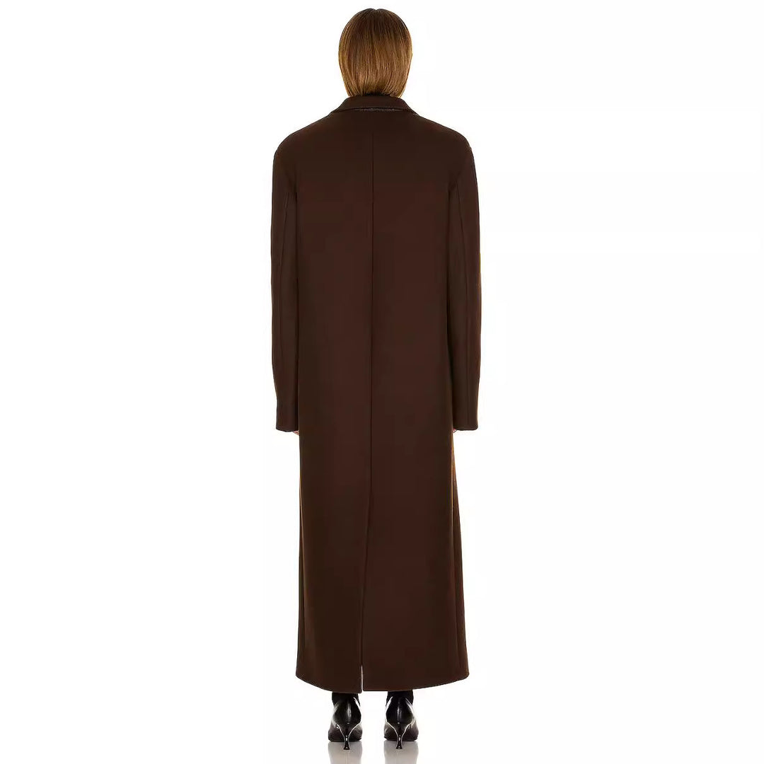 Damen Maximaler Einreihiger Mantel im Oversize‑Schnitt mit klassischem Revers Drune