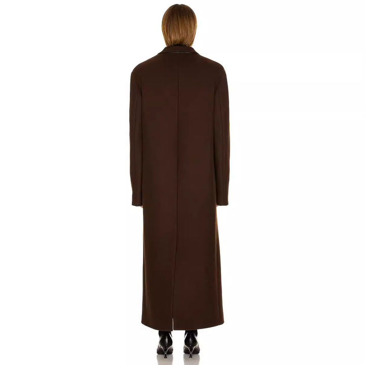Damen Maximaler Einreihiger Mantel im Oversize‑Schnitt mit klassischem Revers Drune