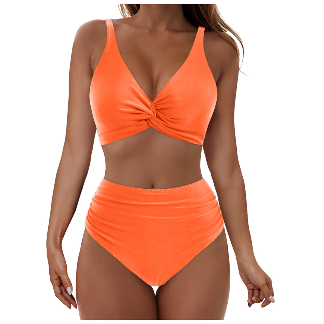Damen Hochtailliertes Bikini-Set mit Wickel-Oberteil Drune