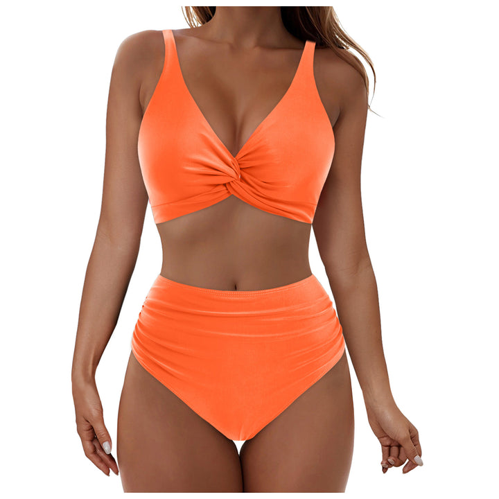 Damen Hochtailliertes Bikini-Set mit Wickel-Oberteil Drune