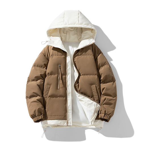 Unisex  reversible insulated hooded puffer jacket with zip utility pockets Drune