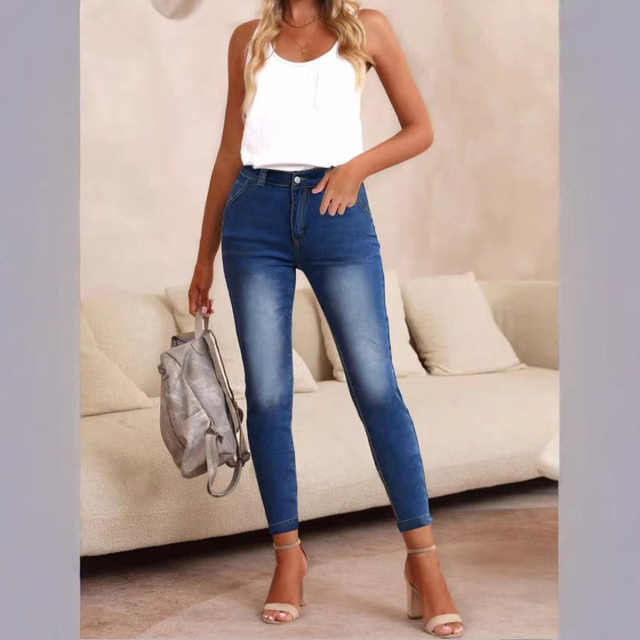 Damen High-Waist Skinny-Jeans aus elastischem Stretch-Denim Drune