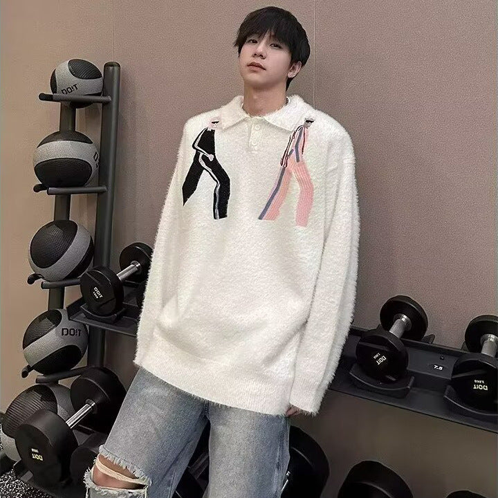 Herren Modischer Strickpullover mit grafischen Akzenten Drune