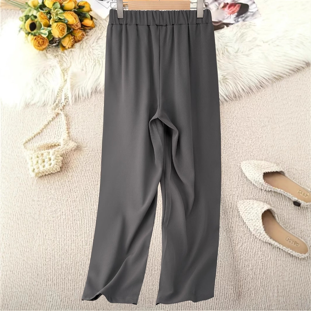 Damen Weite Hochtaillierte Stoffhose mit elegantem Gummibund Drune
