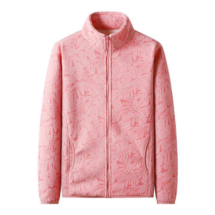Damen Fleecejacke mit durchgehendem Reißverschluss und floraler Jacquard-Struktur Drune