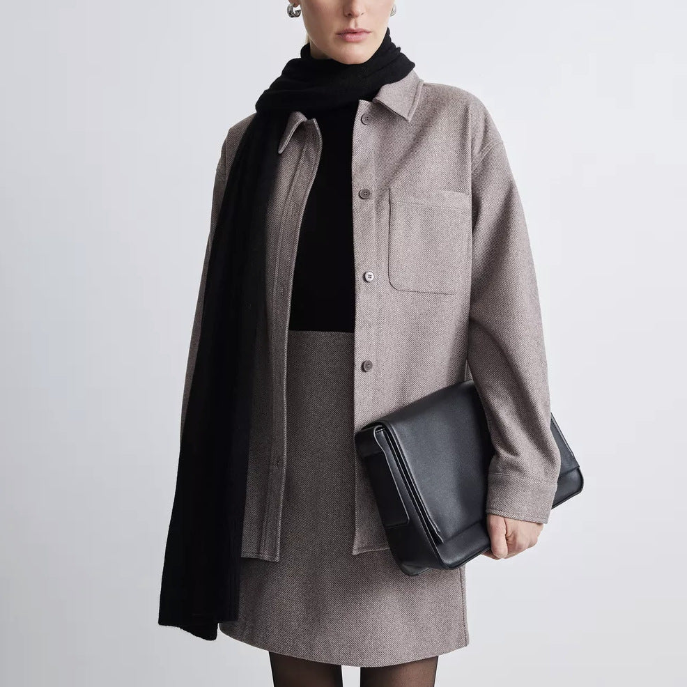 Damen zeitlose Mehrzweck-Jacke aus hochwertigem Twill-Wollmix Drune