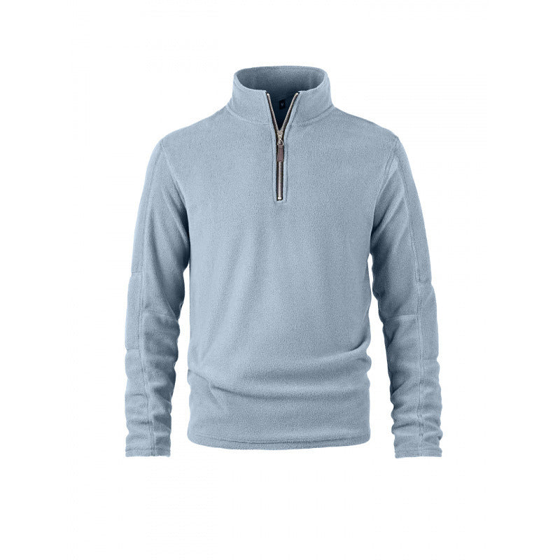 Herren Fleecepullover mit halbem Reißverschluss und Stehkragen Drune