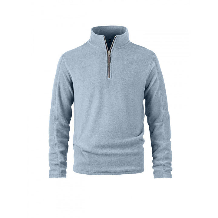 Herren Fleecepullover mit halbem Reißverschluss und Stehkragen Drune