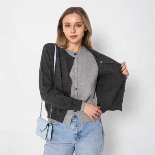Damen Eleganter Cardigan mit Knopfdetails Drune