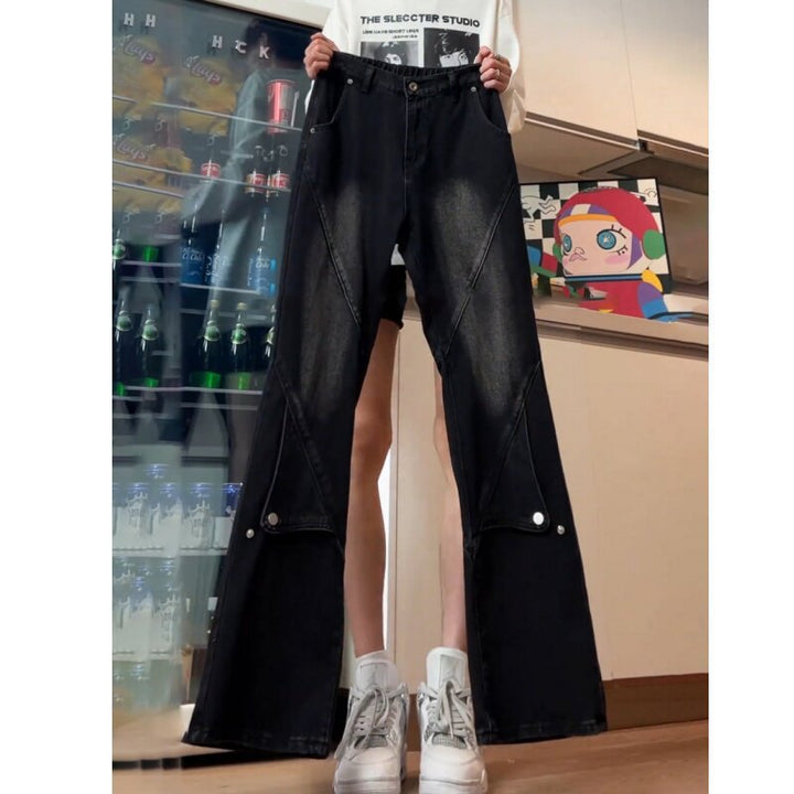 Damen Modische High-Waist Jeans Drune