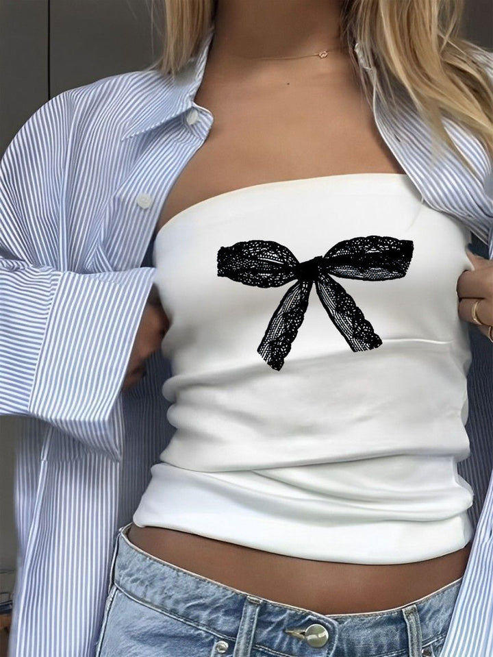 Damen Bandeau-Top mit auffälligem Statement-Aufdruck Drune