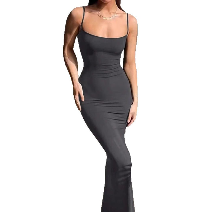 Damen Langärmeliges Abendkleid mit figurbetonendem Schnitt und dezentem V-Ausschnitt Drune
