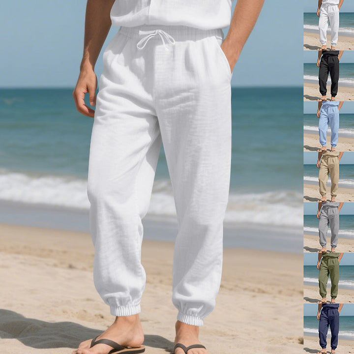 Herren Leichte Haremshose aus atmungsaktivem Material mit seitlichen Taschen Drune