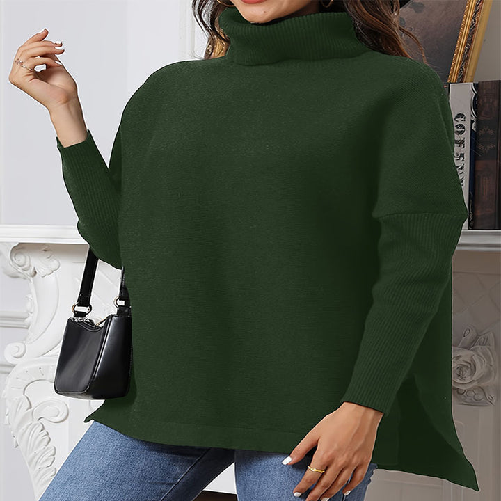 Damen gemütlicher Rollkragenpullover aus feinem Strick Drune