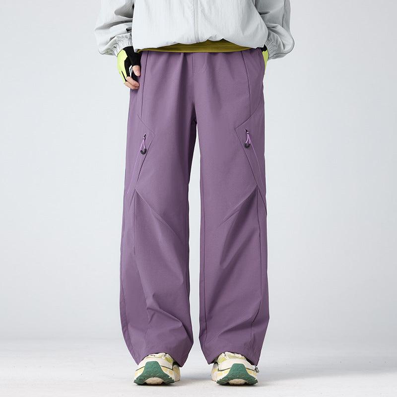 Herren Weite technische Cargo-Hose mit Utility-Taschen und elastischem Bund Drune