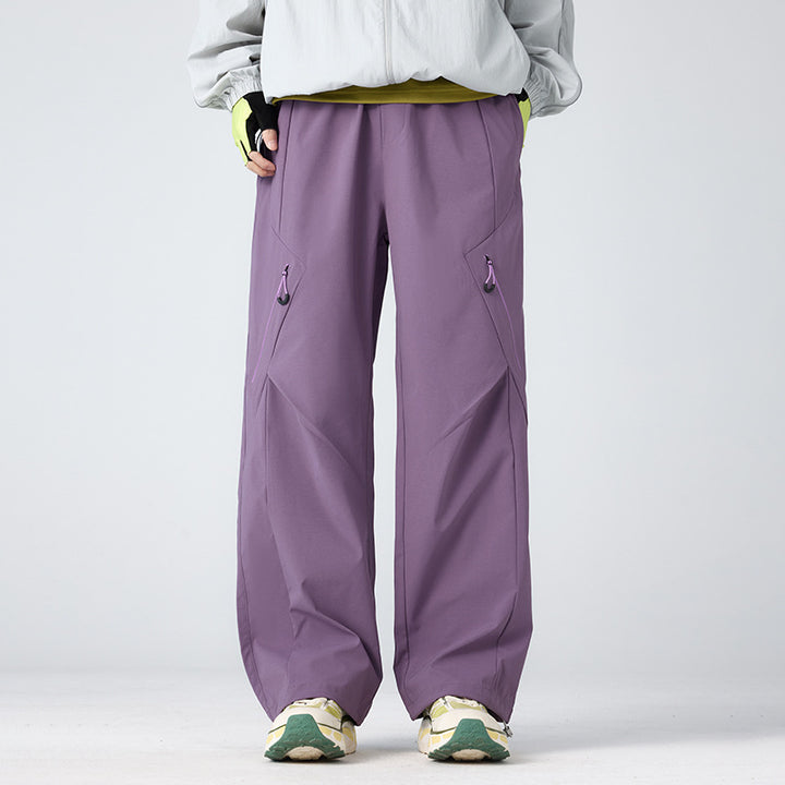 Herren Weite technische Cargo-Hose mit Utility-Taschen und elastischem Bund Drune