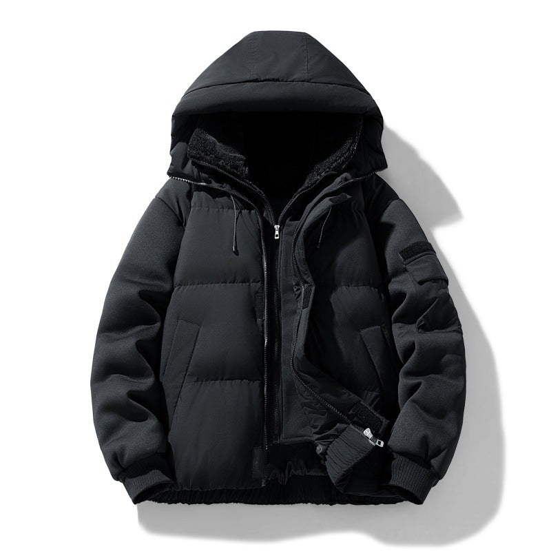 Herren urbaner Thermo-Steppblouson mit Teddyfutter, elastischem Saum und Kapuze Drune
