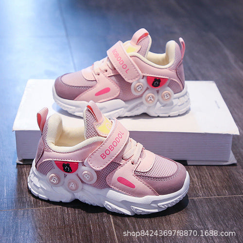Damen Sportliche Kindersneaker mit praktischem Klettverschluss und bunten Applikationen Drune