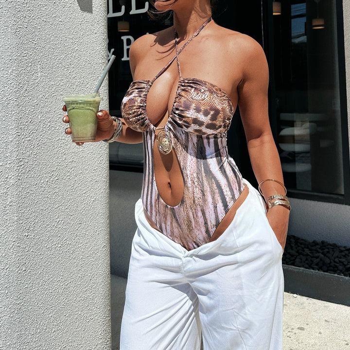 Damen Eleganter Einteiler mit einzigartigem Cut-Out-Design und festem Halt Drune