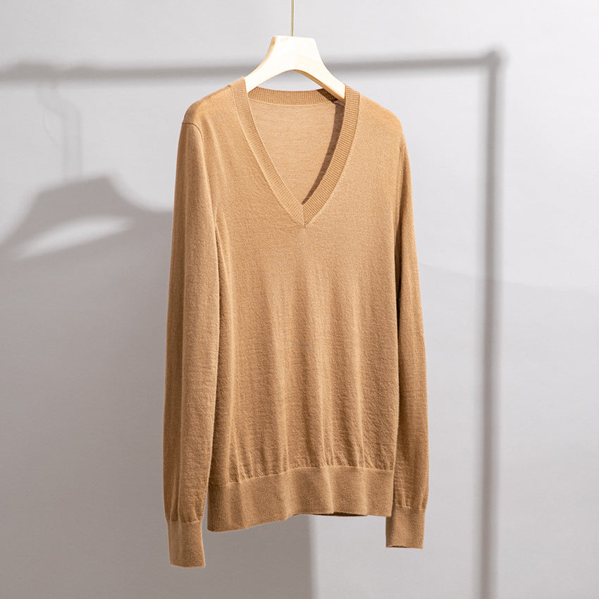 Herren Feiner V‑Ausschnitt-Pullover aus Merinomischung mit leichtem Strukturstrick Drune