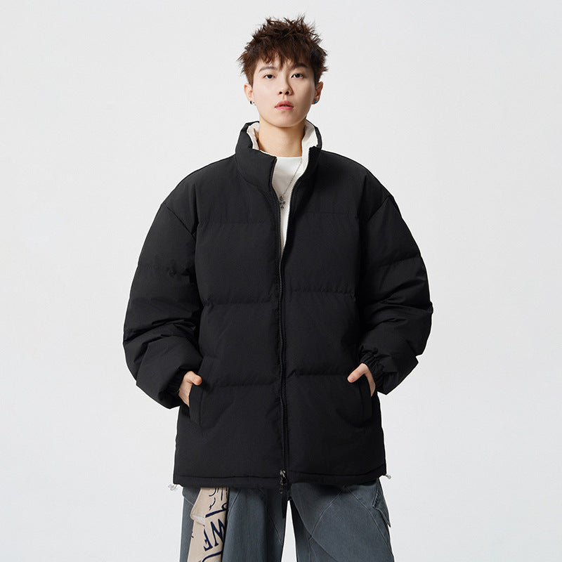 Herren Kurz geschnittene Oversize Steppjacke mit hohem Kragen Drune