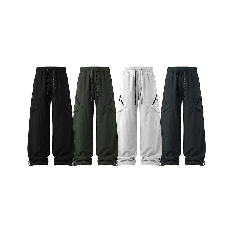 Herren weite Technical Utility-Cargo-Hose mit Tunnelzugbund und multifunktionalen Taschen Drune