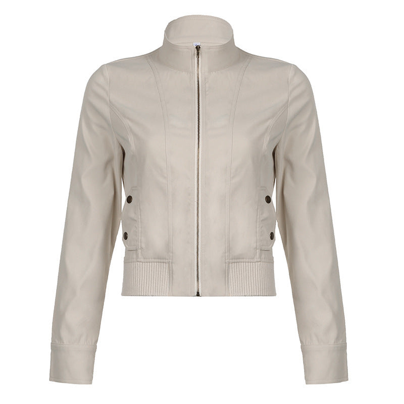 Damen Kurzjacke im Blouson‑Stil mit Stehkragen und Reißverschluss Drune