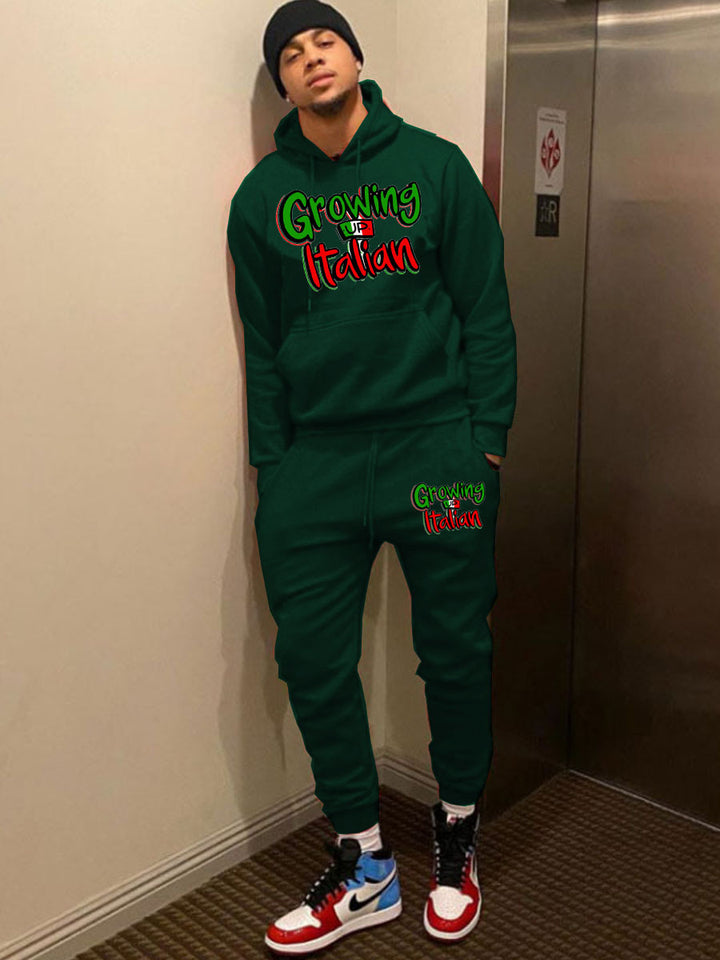Herren Sweatshirt und Jogginghose Set mit auffälligem Schriftzug Drune