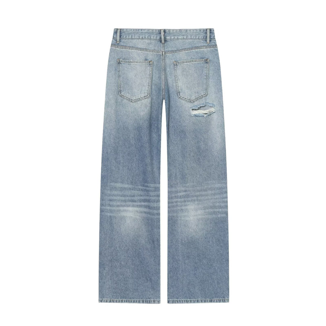 Damen Weite Denim-Jeans mit Glitzerfinish und hoher Taille Drune