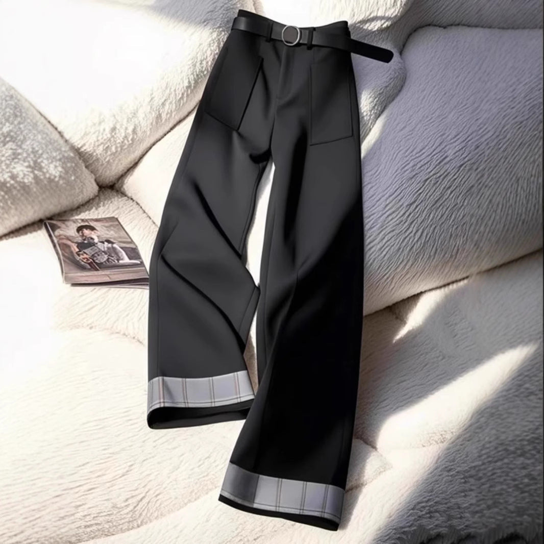 Damen Modische Palazzohose mit elegantem Röhrenbund Drune