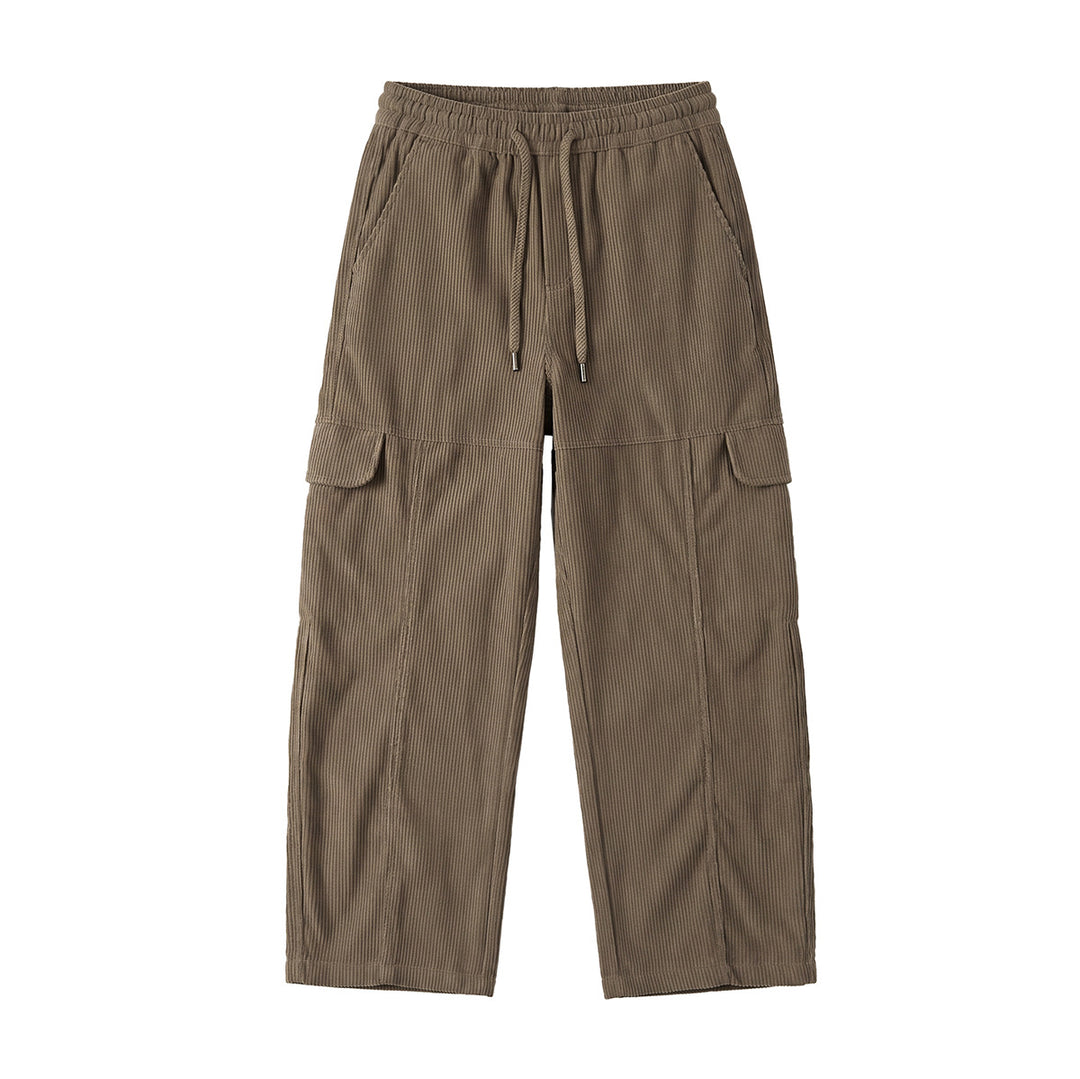 Damen Weite hochtaillierte Cargo‑Hose aus Feincord mit Tunnelzug Drune